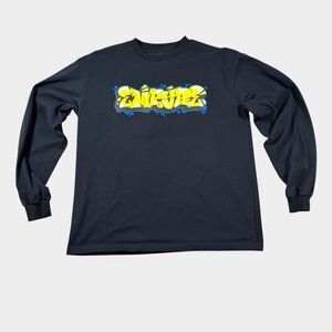 Empyre Mens Large Long Sleeve Shirt Black Graffiti Dog Squirrel Skate Streetwear